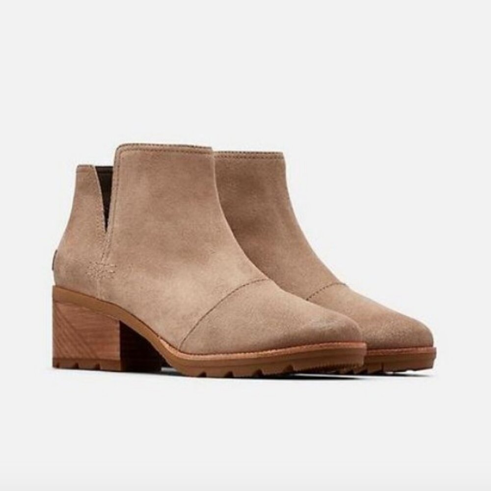 Sorel  Women's Cate Cut Out Bootie Waterproof Ankle Boot Ash Brown 6.5